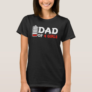 Mannen vader van vier meisjes Lege Batterij Kinder T-shirt