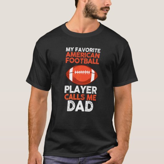 Mannen vader Zoon Amerikaanse Football Player T-shirt (Voorkant)