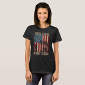 Mannen Vaderdag Amerikaanse Vlag Vis Reel Cool T-shirt (Voorkant volledig)