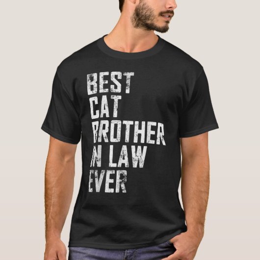Mannen Vaderdag Beste Kat Zwager Ooit Vint T-shirt (Voorkant)