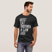 Mannen Vaderdag Beste Kat Zwager Ooit Vint T-shirt (Voorkant volledig)
