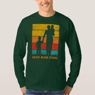 Mannen Vaderdag Beste pap Ooit Retro Sunset T-shirt