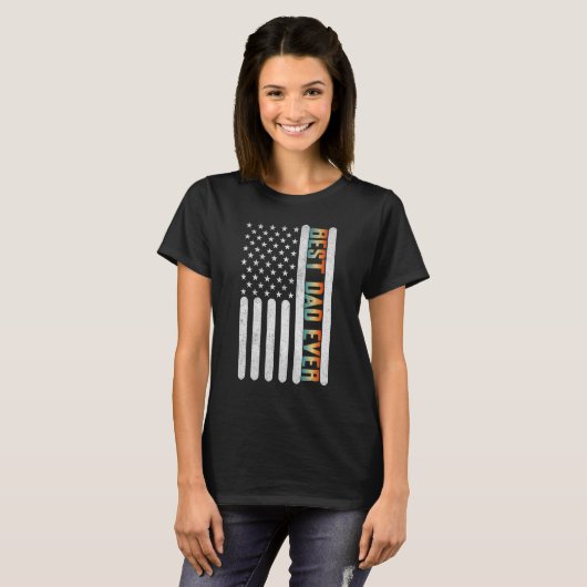 Mannen Vaderdag beste vader ooit met Amerikaanse F T-shirt (Voorkant volledig)