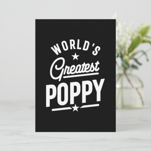 Mannen Vaderdag-cadeau van de grootste papaverwere Bedankkaart (Staand voorkant)