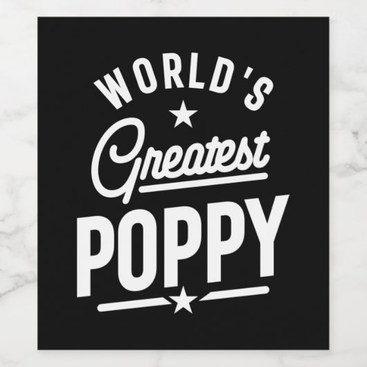 Mannen Vaderdag-cadeau van de grootste papaverwere Wijn Etiket (Enkel label)