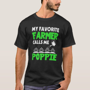 Mannen Vaderdag Mijn favoriete boer noemt me Popp T-shirt