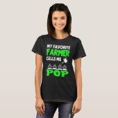 Mannen Vaderdag Mijn favoriete boer roept me Pop T-shirt (Voorkant volledig)