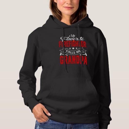Mannen Vaderdag Mijn favoriete brandweerman roept Hoodie (Voorkant)