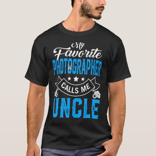 Mannen Vaderdag Mijn favoriete fotograaf roept M T-shirt (Voorkant)