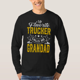 Mannen Vaderdag Mijn favoriete trucker belt me Gra T-shirt