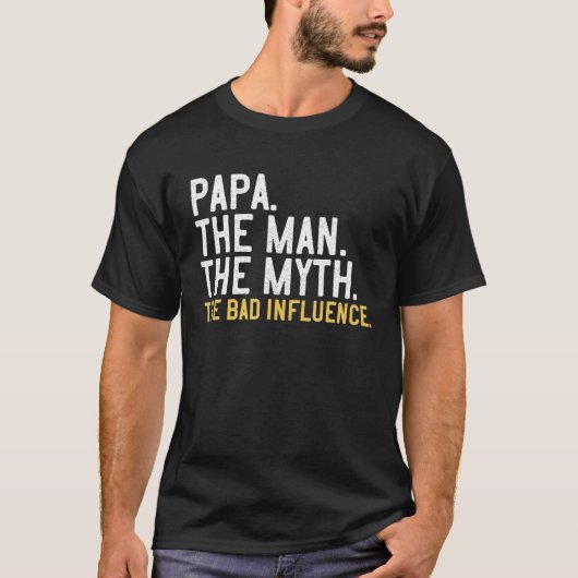 Mannen Vaderdag papa de Man de mythe T-shirt (Voorkant)