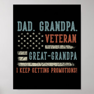 Mannen Vaderdag Papa Opa Veteraan Opa Poster