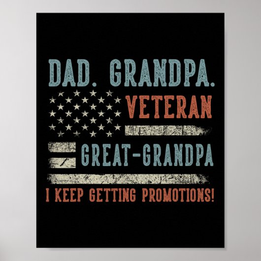 Mannen Vaderdag Papa Opa Veteraan Opa Poster (Voorkant)