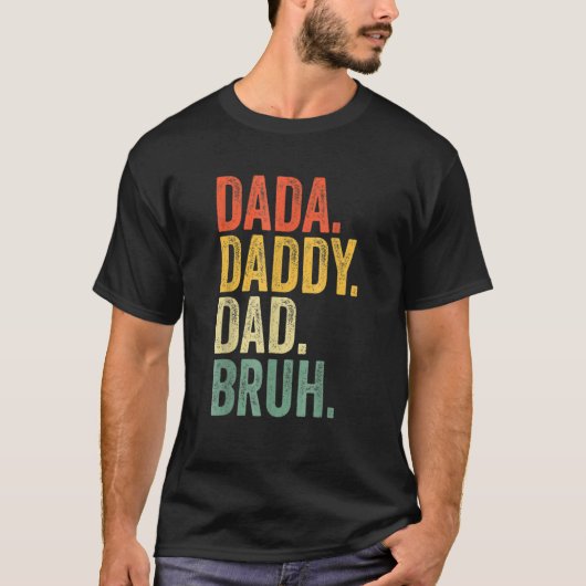 Mannen Vaderdag papa papa papa bruh 22 T-shirt (Voorkant)