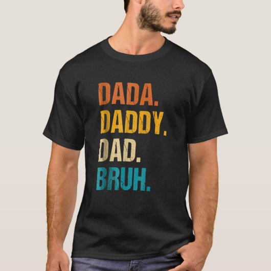 Mannen Vaderdag papa papa papa bruh 38 T-shirt (Voorkant)