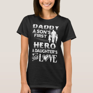 Mannen vaderdag papa Sons First Hero Daughters Fi T-shirt