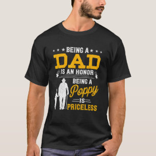 Mannen Vaderdag Papa zijn is een eer papaver wezen T-shirt