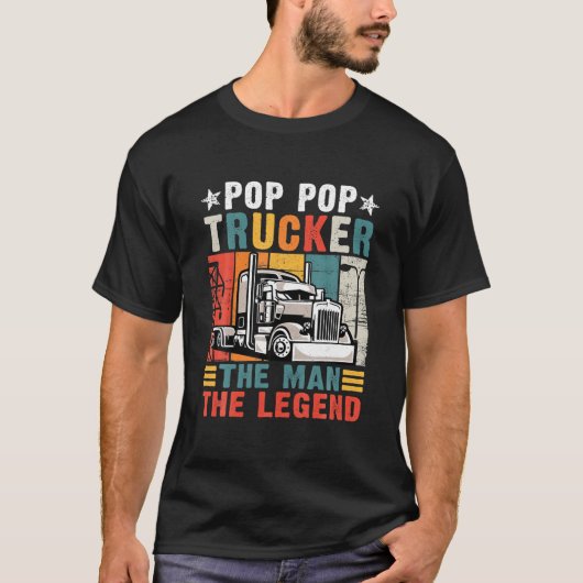 Mannen Vaderdag Pop Pop Trucker het Man T-shirt (Voorkant)