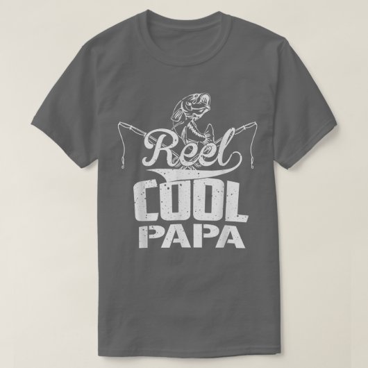 Mannen Vaderdag Reel Cool Papa Vist pap Gifts T-shirt (Design voorkant)