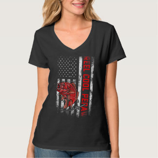 Mannen Vaderdag Reel Cool Pepaw American F T-shirt