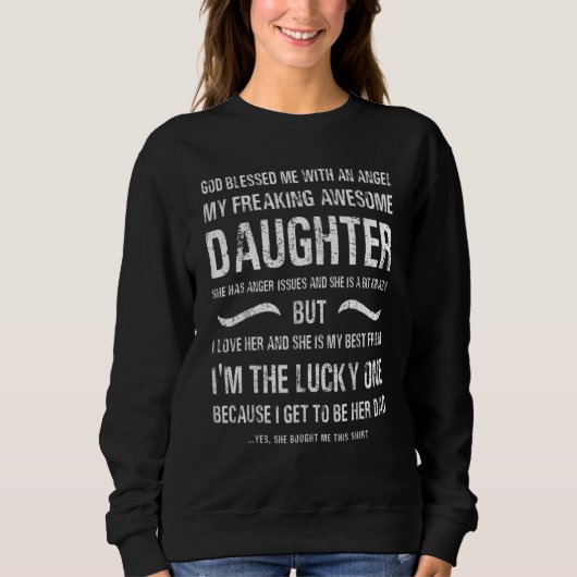 Mannen Vaderdag van Daughter Bless Lucky Pa Trui (Voorkant)