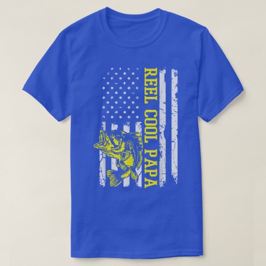 Mannen vaderdag Vist de Amerikaanse vlag T-shirt (Design voorkant)