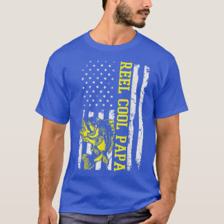 Mannen vaderdag Vist de Amerikaanse vlag T-shirt