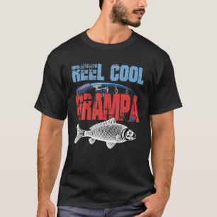 Mannen Vaderdag Vist Reel Cool Grampa Funny T-shirt