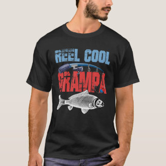 Mannen Vaderdag Vist Reel Cool Grampa Funny T-shirt