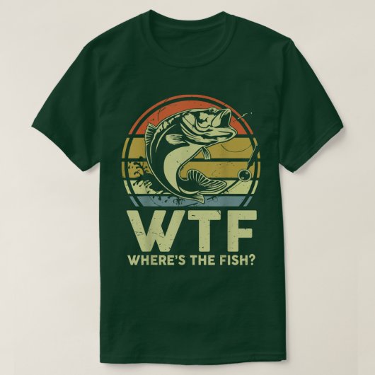 Mannen vaderdag Vist WTF, waar de vis Vinta T-shirt (Design voorkant)