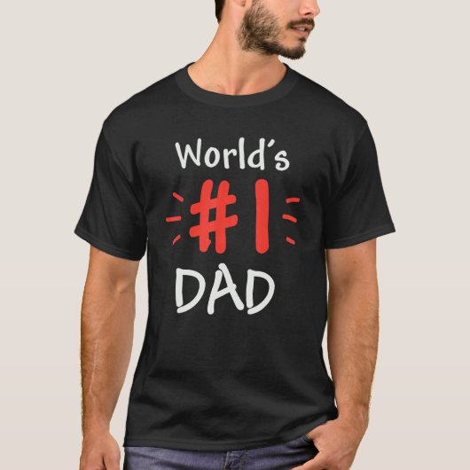 Mannen Vaderdag Wereld nummer 1 Papa Trots T-shirt (Voorkant)