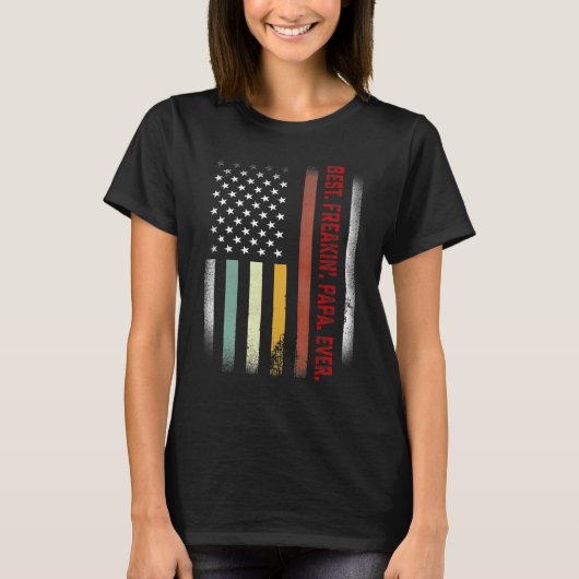 Mannen vaders Dag Beste Freakin Papa Oos Vlag T-shirt (Voorkant)