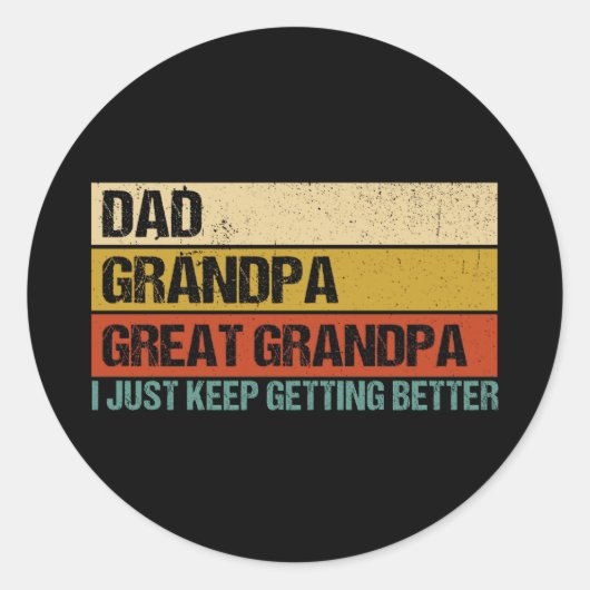 Mannen vaders dag cadeau van opa ronde sticker (Voorkant)