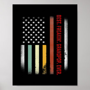 Mannen vaders Dag Gift T-shirt Best Freakin Grandp Poster