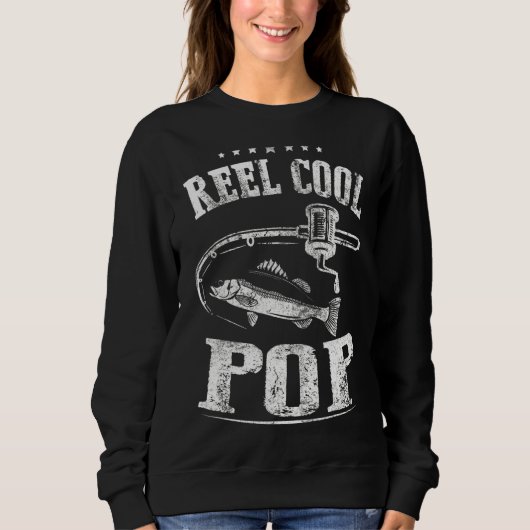 Mannen vaders Dag Vist Reel Cool Pop Trui (Voorkant)