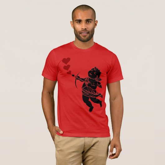 Mannen Valentijn Shirt Valentijn Cupid Shirt Custo (Voorkant volledig)