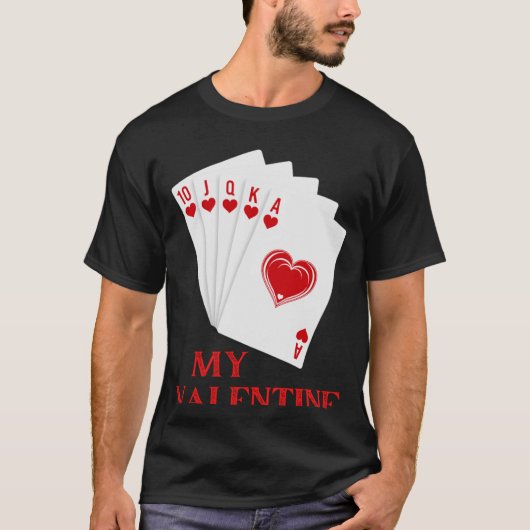 Mannen Valentijnsdag--liefdesspel-Kaart T-shirt (Voorkant)
