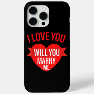 Mannen Valentijnsdag voorstel Ik hou van je zal je iPhone 15 Pro Max Hoesje