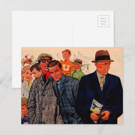 mannen van 1950 met een Hickey-Freeman Briefkaart (Voorkant / Achterkant)