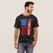  Mannen van 4 juli Amerikaanse vlag Video Game Ret T-shirt (Voorkant volledig)
