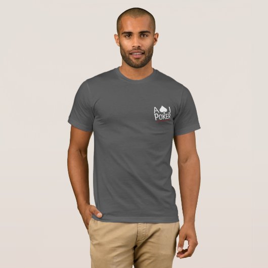 Mannen van AJP t-shirt van Bella Canvas (Voorkant volledig)