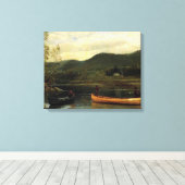 Mannen van Albert Bierstadt in Two Canoes, 1866 Canvas Afdruk (Insitu (Houten vloer))