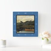 Mannen van Albert Bierstadt op het Canvas 1866 Vierkante Klok (Huis)