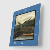 Mannen van Albert Bierstadt op het Canvas 1866 Vierkante Klok (Hoek)