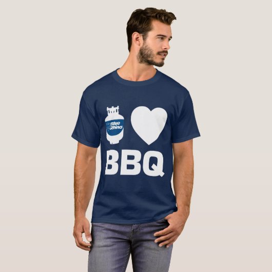 Mannen van Blue Rhino "I Heat BBQ" T-shirt (Voorkant volledig)