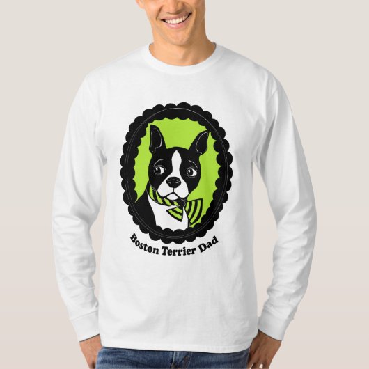 Mannen van Boston Terrier Dad Long Sleeve T-Shirt (Voorkant)