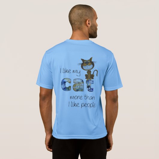 Mannen van Cat Sport-Tek-concurrent T-shirt (Achterkant volledig)