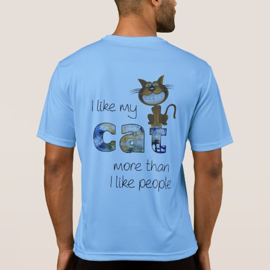 Mannen van Cat Sport-Tek-concurrent T-shirt (Achterkant)