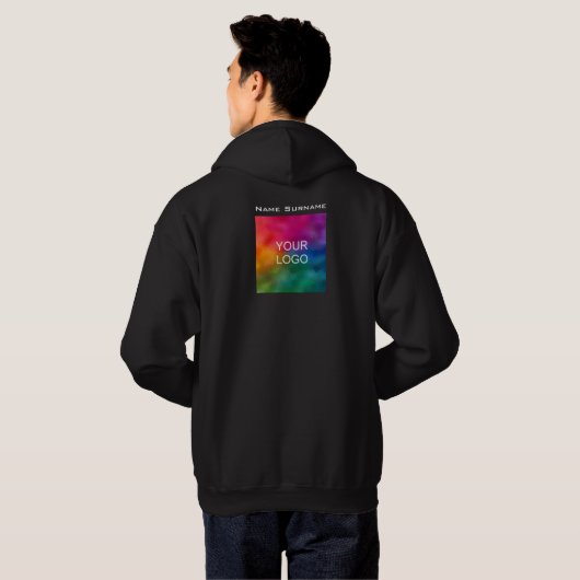 Mannen van de bedrijfs Logo van het dubbel-gesteun Hoodie (Achterkant volledig)
