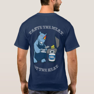 Mannen van de blauwe Rhino "Smaak het Vlees" T-shirt